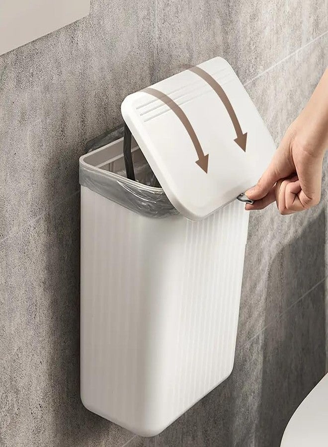 KPTON سلة مهملات بلاستيكية معلقة من KPTON للمطبخ بغطاء مزدوج الجوانب، صندوق تخزين يُثبت على باب خزانة المطبخ، صندوق نفايات موفر للمساحة للاستخدام في المطبخ والحمام - ألوان متعددة - Image 2